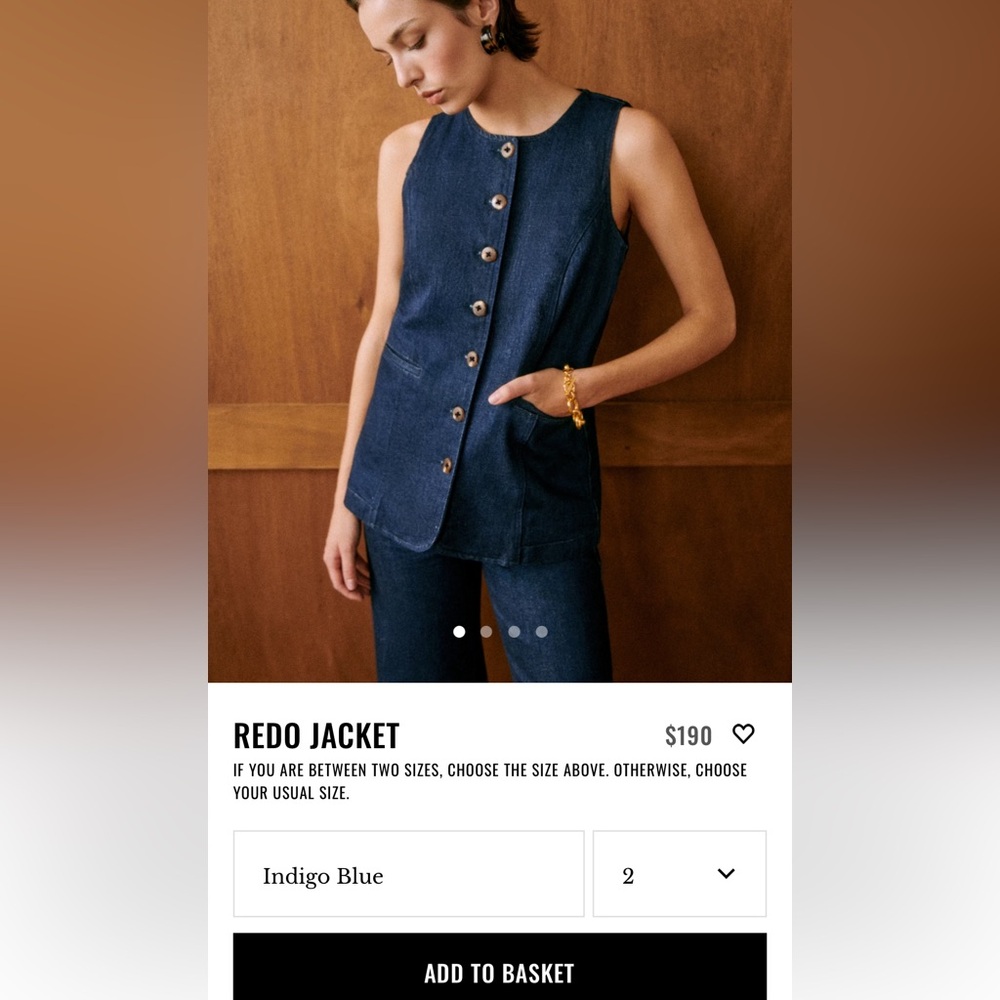 SEZANE denim button up vest Size 2/4 **nwt*